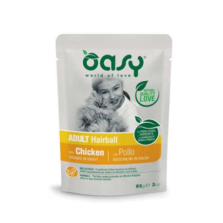 Oasy Cat Adult Hairball Bocconcini in Salsa Gr.85